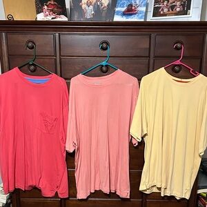 Set of Three Casual T-Shirts in Pink, coral and Yellow